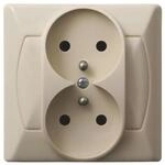 Ospel GP-2AZ/01 Schutzkontakt-Steckdose, Beige, IP20, 16 A, 82 mm, 44 mm, 82 mm
