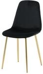 Venture Home Polar Chair Velvet/Matt Leg, Black,Brass, 528644