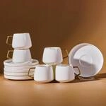 KARACA Saturn Gold T&uuml;rkische Kaffeetassen, Mokkatassen-Set f&uuml;r 6 Personen,