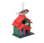 Relaxdays Deko Vogelhaus, Landhausstil, Holz, zum Aufh&auml;ngen, HBT: 21 x 20 x...