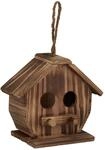 Relaxdays Deko Vogelhaus, gebranntes Holz, Natur | Vogelh&auml;uschen zum...