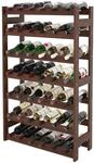 Relaxdays Weinregal, 42 Flaschen, Walnussholz, 102x63x25 cm, Dunkelbraun |...