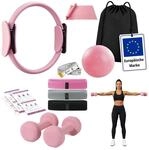 Relaxdays Pilates Set 11-TLG., Silikonhanteln je 1 kg, 3 St&auml;rken, Farbwahl |...
