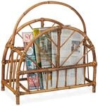 Relaxdays Zeitungsst&auml;nder Rattan, runde Zeitungsablage, natur |...
