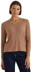 Cecil Damen 3231400 Langarm Shirt mit V-Neck und Rippstruktur