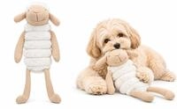 Flamingo Hundespielzeug - Ribola Schaf sitzend Beige - Weicher Pl&uuml;sch mit Cordstoff