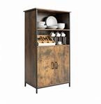Relaxdays K&uuml;chenschrank, Industrial Style, braun | K&uuml;chenregal mit...
