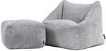 Icon Natalia Cord Sitzsack Kinder Sessel und Hocker mit F&uuml;llung, Grau | In