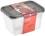 keeeper fredo fresh Frischhaltedosenset 2-teilig, 2 x 2 l, Crystal Grey (Transparent)
