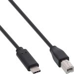 InLine&reg; USB 2.0 Kabel, Typ C Stecker an B Stecker, schwarz, 3m
