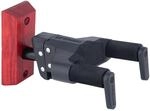 Hercules Gitarrenwandhalter, AGS Plus, kurz, Holzsockel, burgund