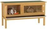 PawHut Hasenstall Kaninchenstall 115x44,3x65 cm f&uuml;r Kaninchen Hellgelb | Aus...