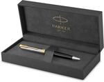Parker Sonnet Kugelschreiber | Premium Metal & Black Glanzlack mit Goldbeschichtung 