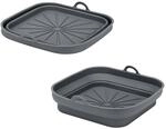 Metaltex faltbarer Silikonkorb f&uuml;r Airfryer, 21,5 cm quadratisch | wiederverwendbar