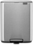 Brabantia Bo Treteimer 12 L (mattstahl), platzsparender Mini M&uuml;lleimer mit