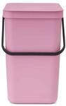 Brabantia Sort & Go Abfalleimer mit Deckel 25 L (Lilac Pink), platzsparender