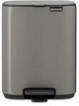 Brabantia Bo Treteimer 7 L (platin), platzsparender Mini M&uuml;lleimer mit