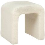 Atmosphera - Sevi Pouf aus wei&szlig;em Boucl&eacute;-Stoff - 41 x 35,5 x 43 cm,...