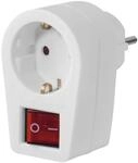 Hama Steckdosenadapter 1 Fach, Schutzkontakt Stecker, EIN-/Aus-Schalter 