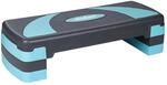 Rebel Step F&uuml;r Aerobic und Training Fitness 3 Stufen Grau-Blau RBA-3225-BL