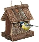 Relaxdays Vogelfutterhaus Holz, zum Aufh&auml;ngen, HBT: 17 x 15 x 12 cm, mit Silo,