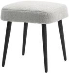 HOMCOM Sitzhocker Hocker Quadratisch mit Weichem Sitzkissen Hellgrau | Mit