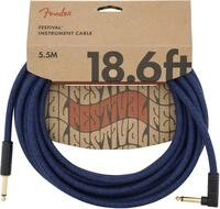Fender Festival Instrumentenkabel, geradlinig/gewinkelt, 18,6 Zoll, Pure Hemp,...