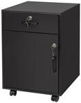 Relaxdays Rollcontainer, Schublade & T&uuml;rfach, HxBxT: 57 x 40 x 40 cm,...