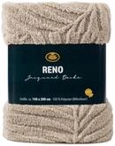 G&ouml;zze - Jacquard Decke Reno, Kuschelige Wohndecke mit Blatt-Muster, Weiche...
