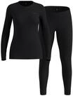 Odlo Merino Fundamentals Thermo-Set Damen, Langarmshirt & Hose, 165 g/m&sup2; | Set...