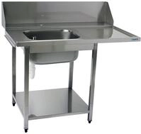 SARO Zulauftisch f&uuml;r Sp&uuml;lmaschine links, 1 Becken, 1200mm