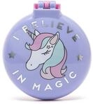 Legami - B&uuml;rste mit Spiegel, Motiv I Believe In Magic, &ouml;ffnet und schlie&szlig;t...