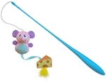 Nobby Angel mit Maus und K&auml;se, mit Catnip Stab: 48 cm, Band mit Spielzeug: 45...