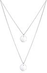 Elli Halskette Damen 2-lagig Pl&auml;ttchen Anh&auml;nger Trend in 925 Sterling Silber