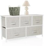 hjh LIVING Kommode mit 5 Stoffschubladen, Grau, 100x30x55 cm |...