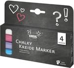 KREUL 22707 - Chalky Kreide Marker Set, 4 Stifte mit formstabiler Rundspitze...