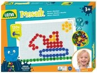 LENA 35627 - Mosaik Steckspiel Set, Steckmosaik mit 120 transparente Stecker,