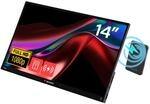 Verbatim Touchscreen tragbarer Monitor 14 Zoll Full HD mit Powerbank | Mit
