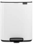 Brabantia Bo Treteimer 12 L (wei&szlig;), platzsparender Mini M&uuml;lleimer mit
