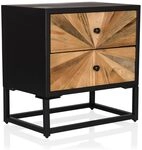 hjh LIVING Beistelltisch Nachttisch mit Schubladen, Holz | Nachttisch mit...