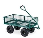 Relaxdays Handwagen, praktischer Bollerwagen f&uuml;r den Garten, mit Luftbereifung,