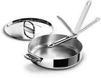 Joseph Joseph Space Steel 28 cm Edelstahl Sauteuse mit Deckel, 3-lagige