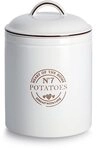 ZELLER 19364 Vorratsdose "Potatoes", 2900 ml, Keramik, wei&szlig;, ca. &Oslash; 17,5 x...