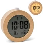 Relaxdays Wecker digital, Holz, mit Datums- & Temperaturanzeige, Natur 