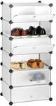 Relaxdays Schuhschrank Kunststoff, Schuhregal geschlossen, transparent |...