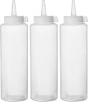 HENDI Spenderflasche, 3 St&uuml;ck, 700ml, LDPE, PP, Transparent | Easy Squeeze,...