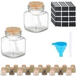 Relaxdays Gew&uuml;rzgl&auml;ser, 20er Set, Gew&uuml;rzdosen Glas, 100 ml, inkl. Etiketten &