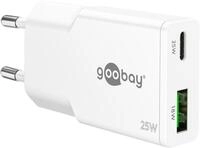 USB-C GaN Ladeger&auml;t 25W, Slim Dual Port Netzteil, Power Delivery, Wei&szlig;