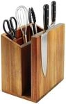 Relaxdays Messerblock magnetisch, doppelseitig, Utensilienhalter, braun |...