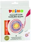 PRIMO - Filzstifte Kinder Textilfarbe, 8 Marker Runde Mitteldicke Spitze 4,1 mm,